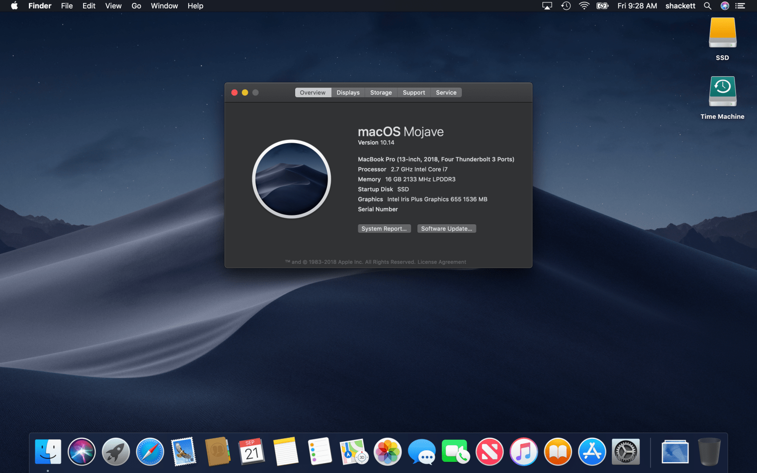 macOS 10.14 Mojave About Dialog (2018)
